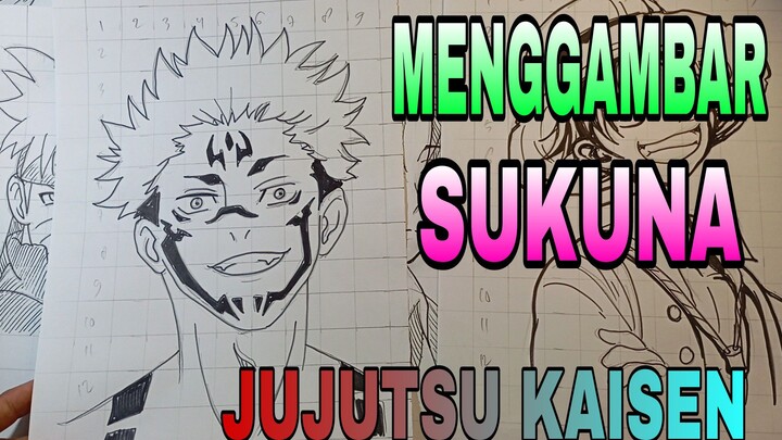 menggambar sukuna Jujutsu kaisen