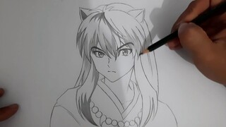 CARA MENGGAMBAR ANIME COWOK || INUYASHA STEP BY STEP