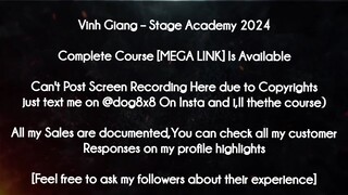Vinh Giang course - Stage Academy 2024 download