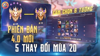 Liên Quân 5 Thay Đổi Mùa 20 [ Chính Thức ] chiến trường 4.0 phiên bản kỷ niệm 5 năm TNG