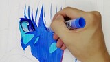 Drawing a watercolor painting