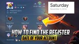 HOW TO FIND THE REGISTER DATE OF YOUR MLBB ACCOUNT TUTORIAL | 2 WAYS TO FIND | MOBILE LEGENDS