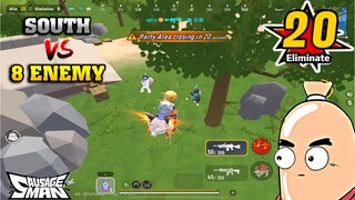 SOLO VS SQUAD 20KILL - SOUTH 1v8 ENEMY in Rainbow Island 🔥 SOUTH SAUSAGE MAN