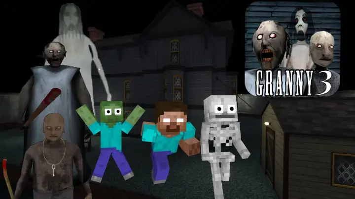 Monster School - GRANNY 3 CHALLENGE Horror - Minecraft Animation
