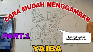 cara mudah menggambar anime YAIBA part.1