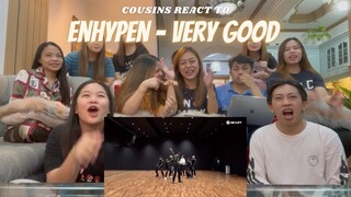 COUSINS REACT TO ENHYPEN (엔하이픈) 'Very Good' KCON:TACT 3 Dance Practice