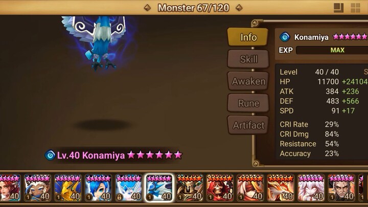 Skill Garuda ( Konamiya ) Element Water - Summonerwars