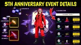 5th Anniversary Free Fire | Free Fire 5Th Anniversary Event | Free Fire Anniversary Free Rewards?