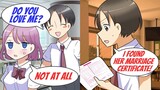[Manga dub] The Popular Girl who Hates me so much but I Found a Marriage Registration from her Desk！