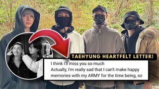 BTS's V touching gesture to his fans.