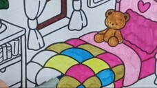 Color Therapy 002 - Cozy Bedroom | kids and beginner friendly coloring page