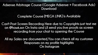 Adsense Arbitrage Course (Google Adsense + Facebook Ads) Download
