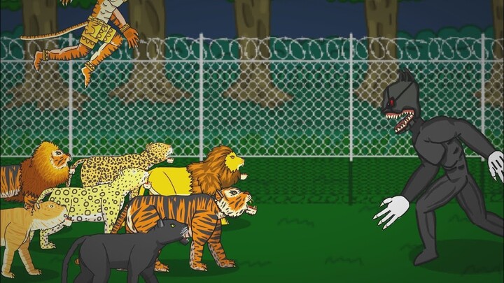 BIG CATS VS CARTOON CAT | ANIMATION