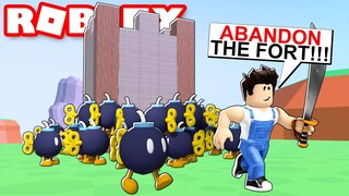 BUILD TO SURVIVE HOARDS OF BOMBS!!! Roblox