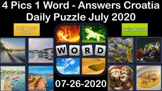 4 Pics 1 Word - Croatia - 26 July 2020 - Daily Puzzle + Daily Bonus Puzzle - Answer - Walkthrough