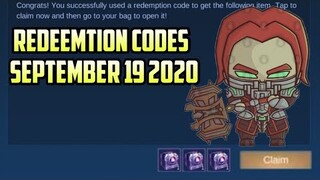 REDEEMTION CODE/SEPTEMBER 19 2020/PART 2 CODES