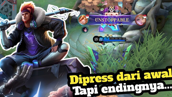 Awal dipress!? kalah gold, turret, kill!? namun, 1 moment mengubah segalanya - Mobile Legends