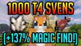 LOOT FROM 1,000 T4 SVENS WITH MAX MAGIC FIND! | HYPIXEL SKYBLOCK