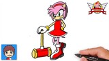 Cara Menggambar Amy Rose (Sonic) dengan Mudah