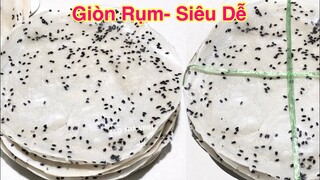 Cách làm BÁNH TRÁNG MÈ- BÁNH ĐA MÈ tại nhà giòn rụm dễ dàng, ai cũng làm được/Sesame rice paper