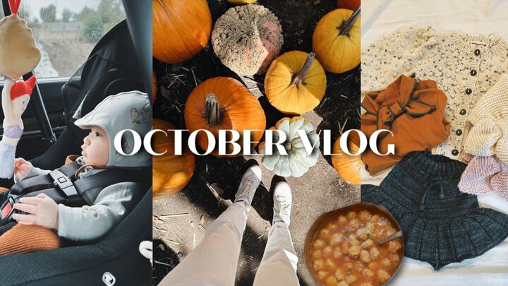 OCT VLOG | Trải nghiệm vá bí ngô đầu tiên của bé Kaia🎃 Học đan móc từ mẹ🪡 Súp bánh bao cà chua｜Cánh 