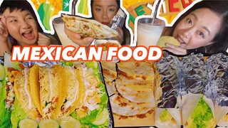 MEXICAN FOOD MUKBANG | BURRITO, TACOS, QUESADILLA, HORCHATA