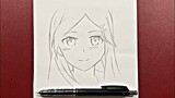 Anime drawing | how to draw cute anime girl easy step-by-step