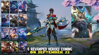 6 REVAMPED HEROES COMING ON SEPTEMBER 22! MLBB HEROES REBORN ZILONG,MIYA,EUDORA,SABER,LAYLA ALUCARD!