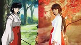 "InuYasha" anime Kikyo and the real person are in the same frame. At this moment, it is about to ove