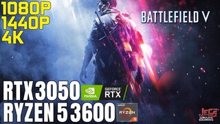 Battlefield V | Ryzen 5 3600 + RTX 3050 | 1080p, 1440p, 4K benchmarks!