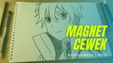 Menggambar Kirito yang Menjadi Magnet Cewek di Anime Sword Art Online