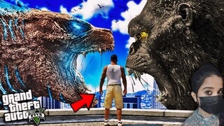 Godzilla Destroyed The City | King Kong Protects Franklin - GTA 5 #99