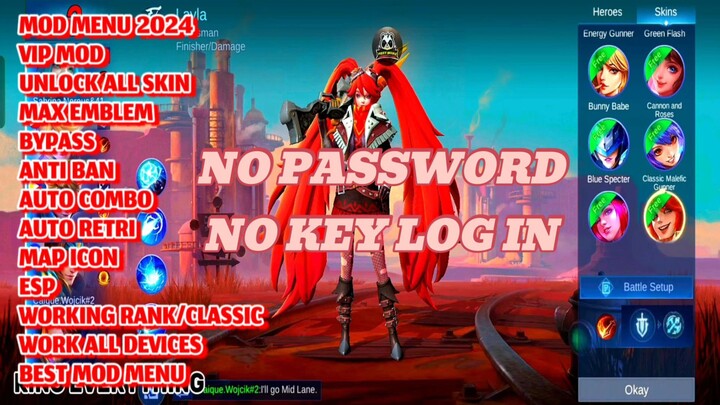 ML MOD MENU 2024 BARU APLIKASI MAP HACK + UNLOCK ALL SKIN MOBILE LEGENDS TERBARU ANTI BANNED 2024