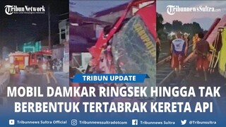 Viral Mobil Damkar Tertabrak Kereta Api saat Hendak Padamkan Api di Indramayu