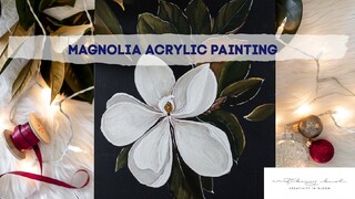 Magnolia Acrylic Painting Time Lapse