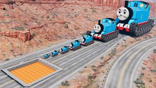 Big & Small Thomas the TANK vs Minecraft Lava Pit | BeamNG.Drive