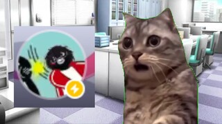 【Cat meme】 Funny Nestle decoration office encounters rogue