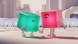 An animation that makes people feel good, when two squares collide, the world suddenly has color
