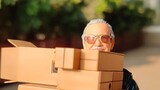 Tumpukan kotak karton yang dapat dipasang dan diubah bentuknya Mainan Haiyangdo Cardboard Box Man mi