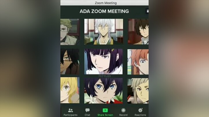 ADA Zoom Meeting be like bungoustraydogs bsd armeddetectiveagency ada kunikida dazaiosamu dazai kunikidadoppo anime tiktokph fyp foryou