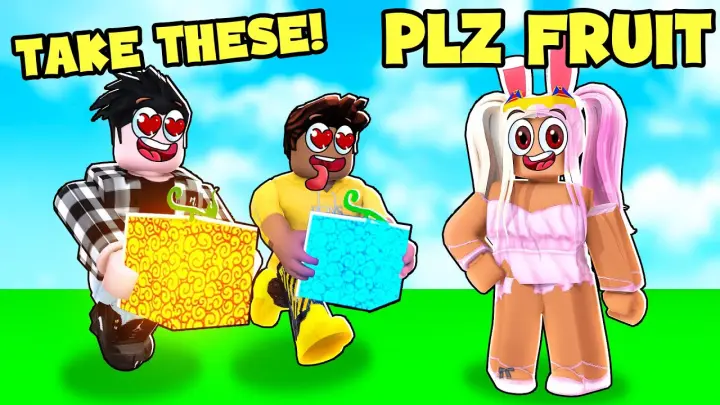 I pretended to be a girl in blox fruits (I GOT FREE FRUIT)