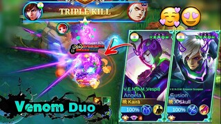 ANGELA + GUSION VENOM DUO is INSANE!!🔥💜Angela Best Build & Emblem by Kaira Channel 🌸