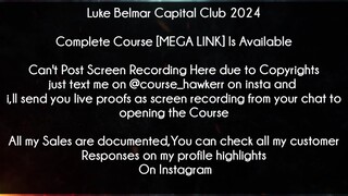 Luke Belmar Capital Club 2024 Course download