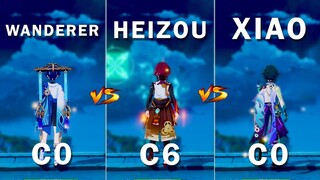 Wanderer vs Heizou vs Xiao!! Who is the Best DPS ?? DPS Gameplay Comparison !!