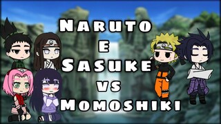 Naruto's friends react to Naruto and Sasuke vs Momoshiki // 🇧🇷🇺🇸 // Hiki Gacha