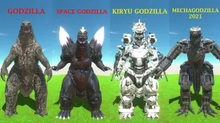 GODZILLA & SPACEGODZILLA vs KIRYU GODZILLA & MECHAGODZILLA 2021 - Animal Revolt Battle Simulator