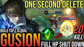 20 Kills!! Insane Full HP 1 Sec Shut Down!! Build Top 1 Global Gusion in 2022 - Mobile Legends