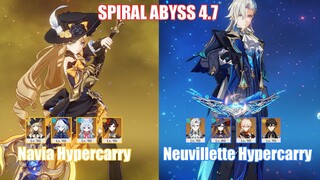 C0 Navia Hypercarry & C1 Neuvillette Hypercarry | Spiral Abyss 4.7 | Genshin Impact