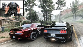 Mustang Shelby GT500 & Dodge Demon CONVOY | Forza Horizon 5 | Steering Wheel Gameplay