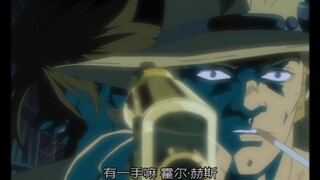 JOJO 老版 OVA，“皇帝”准备射杀迪奥，迪奥使用时停躲过子弹